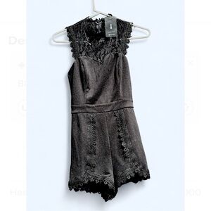 Elegant Black  Lace Romper